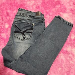 WallFlower‎ Jeans Women's 17 Regular 33x27.5 Ultra High Rise Skinny Dark Wash